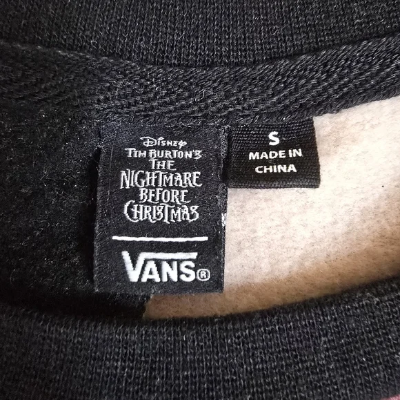 Vans X Disney Nightmare Before Christmas Mixed Pattern Crewneck Sweatshirt Small - Picture 6 of 11